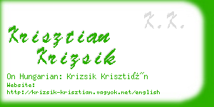 krisztian krizsik business card